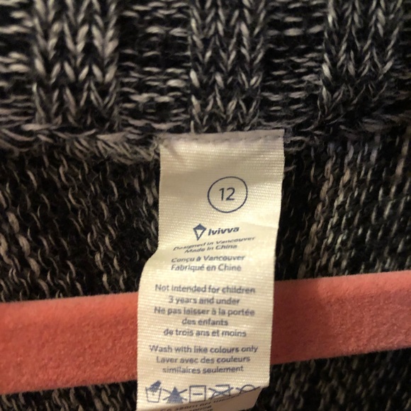 Ivivva Salt & Pepper Partial Zip & Button Sweater - Picture 11 of 15